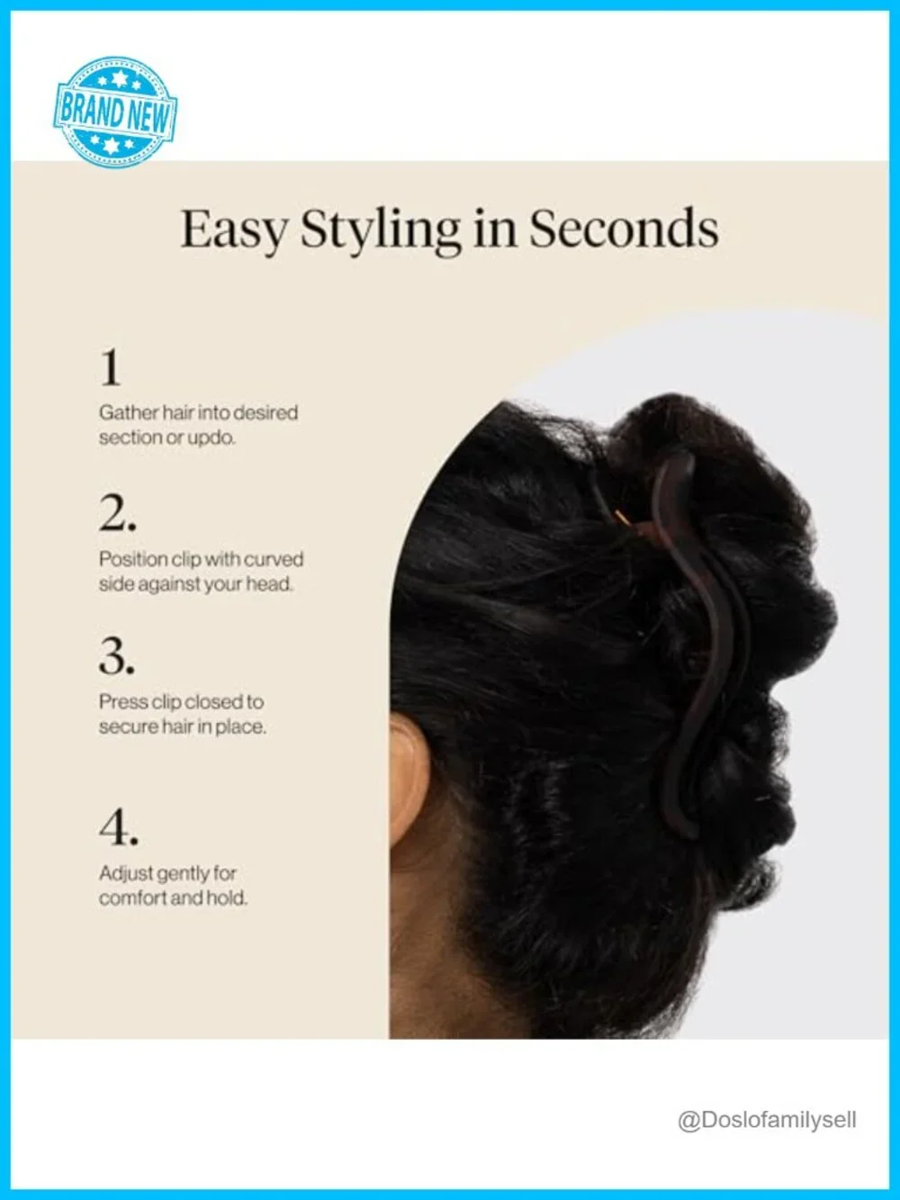 Flat Claw Hair Clips - Strong Hold No Slip Grip - Recycled ABS Plastic